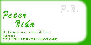 peter nika business card